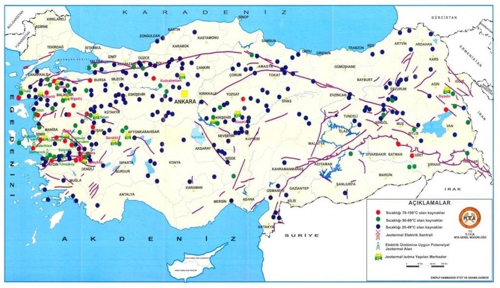48 1960 lı yıllarda Maden Teknik ve Arama Enstitüsü hidrojeolojik etütlerle Türkiye de 615 kaynak sahası tespit etmiş, önemli olanların kaynak etütlerini yapmıştır.