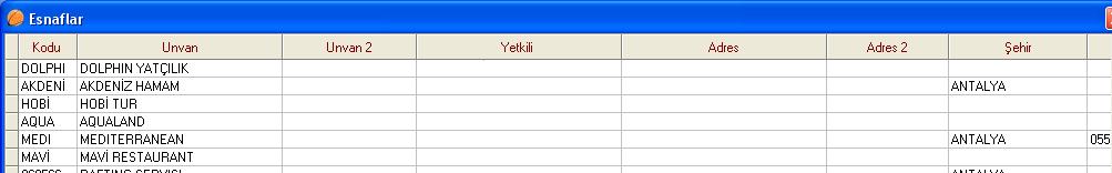 5.1.7. Esnaflar Tur işlemleri sırasında bazı firmalardan hizmet alınır.