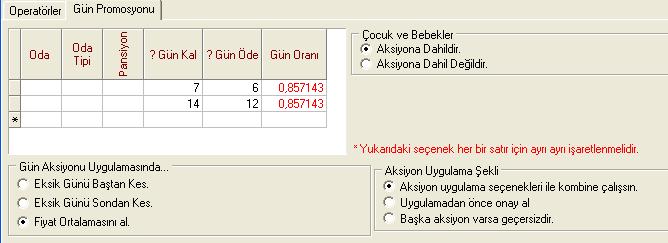 13.4.2. Erken Rezervasyon (Early Booking) Aksiyon girişinde anlatılan bilgiler girildikten sonra alttaki Early Booking sekmesine tıklatılarak açılan sayfada indirimler girilir.