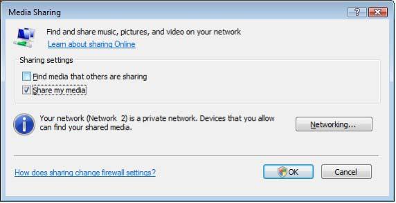 1 Windows Vista'da Windows Media Player sürüm 11 2 Ağ paylaşımı ayarları Windows Media Player'da menüden Library