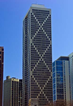 One Magnificent Mile Binası, Chicago - ABD [49, 39] Çerçeveli tüp sisteme çapraz elemanların eklenmesi ile kafesli tüp sistem oluşmaktadır.
