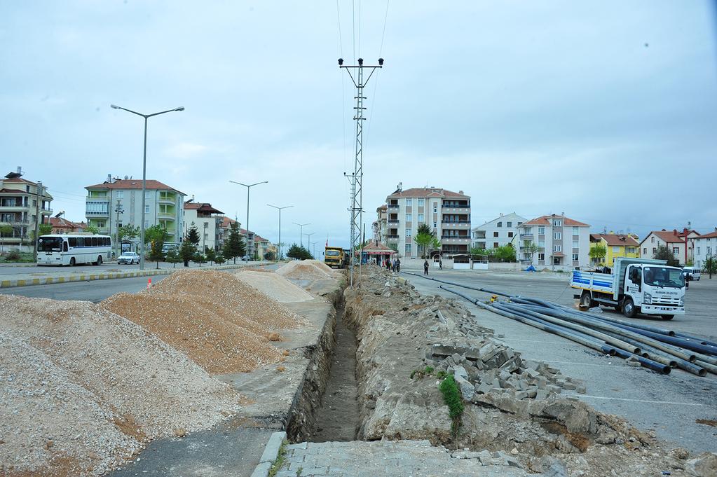 ALPARSLAN TÜRKEŞ BULVARI Kanalizasyon ve içme suyu hatları yenilendi.