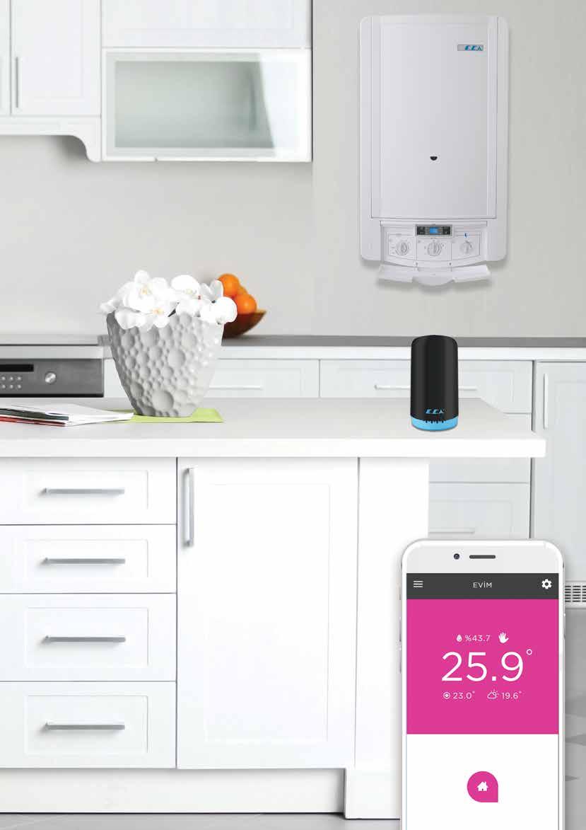 Confeo Plus kombiniz ile kullanabileceğiniz akıllı kombi yada kombi-klima oda termostatları cep telefonunuz ile uzaktan evinizi istediğiniz dereceye ayarlamanıza, bu sayede daha çok konfor