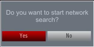 Aerial Installation If you select AERIAL option from the Search Type screen, the television will search for digital terrestrial TV broadcasts. NOTE: You can press MENU button to cancel.