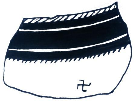 Levha 13 34 Yeniköy/Gavur Höyük Gamalı Haç (Swastika) motifli kap parçası.