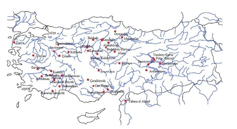 Harita 1: Anadolu da Bulunan Gamalı Haç