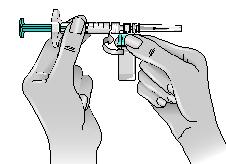 15 - Enjektöre hafifçe vurarak ve pistonu 1 ml işaretine ya da doktorunuz tarafından belirtilen hacme iterek hava kabarcıklarını çıkarınız.