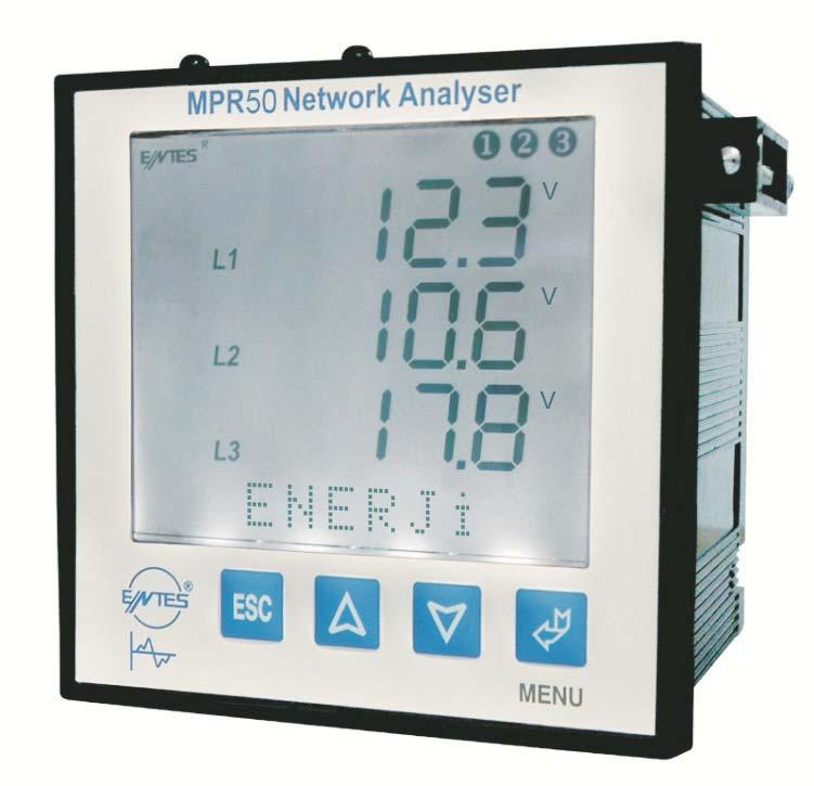 1. ÖZEÝKER 1.1 GÝRÝÞ MPR50 bir elektrik þebekesine ait tüm parametreleri ölçmek ve istenildiðinde kaydetmek amacýyla tasarlanmýþ DSP (Dijital Signal Processor) tabanlý üniversal bir cihazdýr.