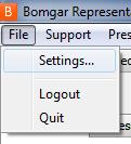 Bomgar Connect Destek Teknisyeni Konsolunda Ayarları Değiştirme Konsolun sol üst köşesinde Dosya > Ayarlar üzerine tıklayarak,