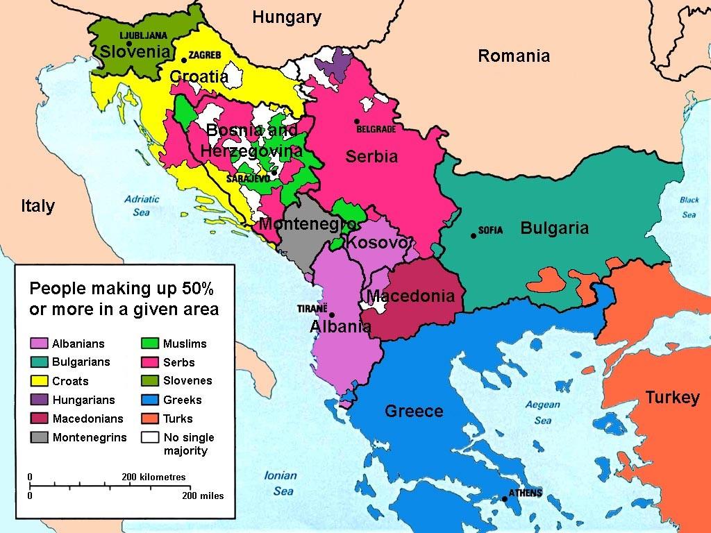 AB çıpasının gücünü kademeli olarak kaybedişine paralel artan etnik ve sosyal çalkantılar açısından problemli ülkeler olarak Bosna-Hersek, Kosova, Sırbistan ve Makedonya özellikle ön planda.