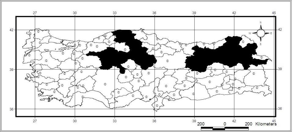 114 Harita 5.36. Oxylia argentata argentata nın Türkiye yayılışı Dünya yayılışı: Ukrayna, Kafkasya, Türkiye (Anadolu), İran. Korotip: SW-Asiatic.