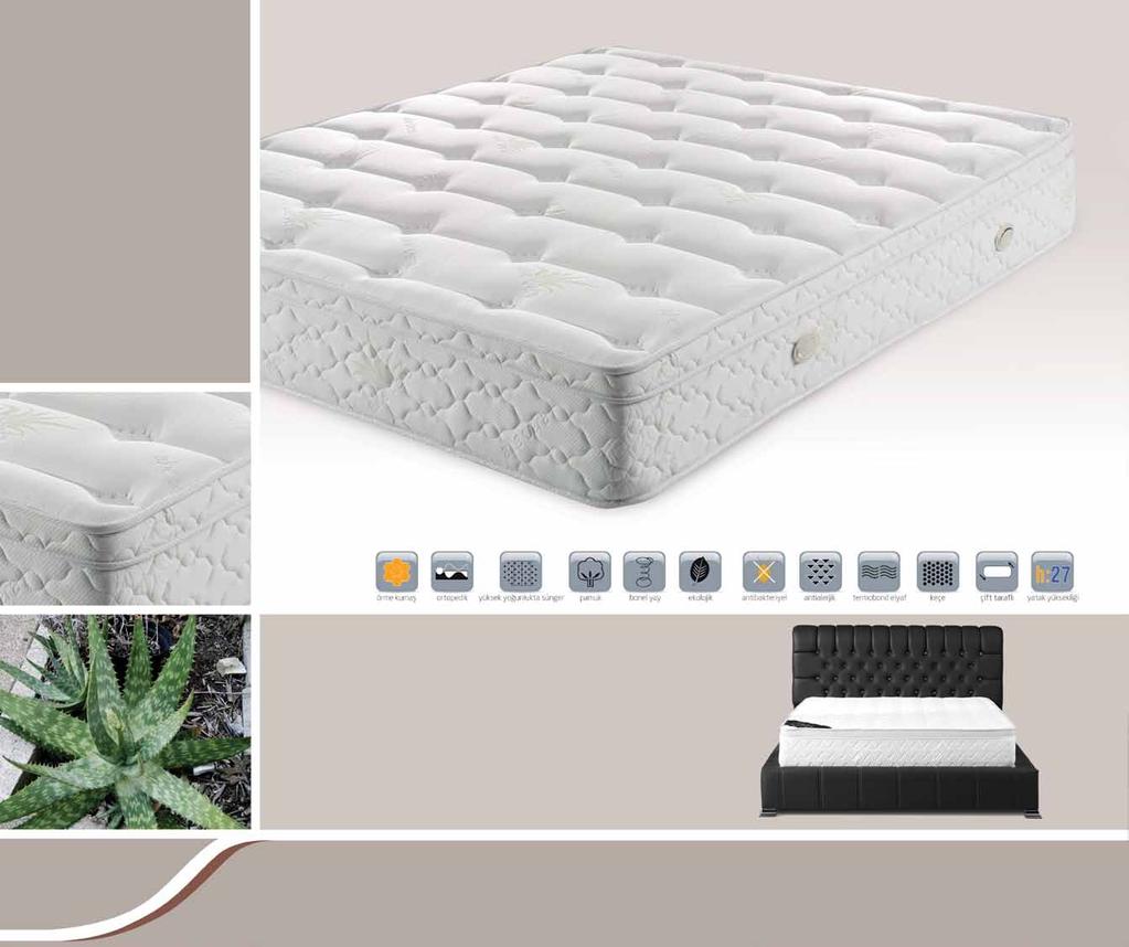 Fiesta Pedli CRD 1013 * 1 m2 de 150 adet bonel yay kullanılarak yatağınız daha konforlu bir hale getirilmiştir.