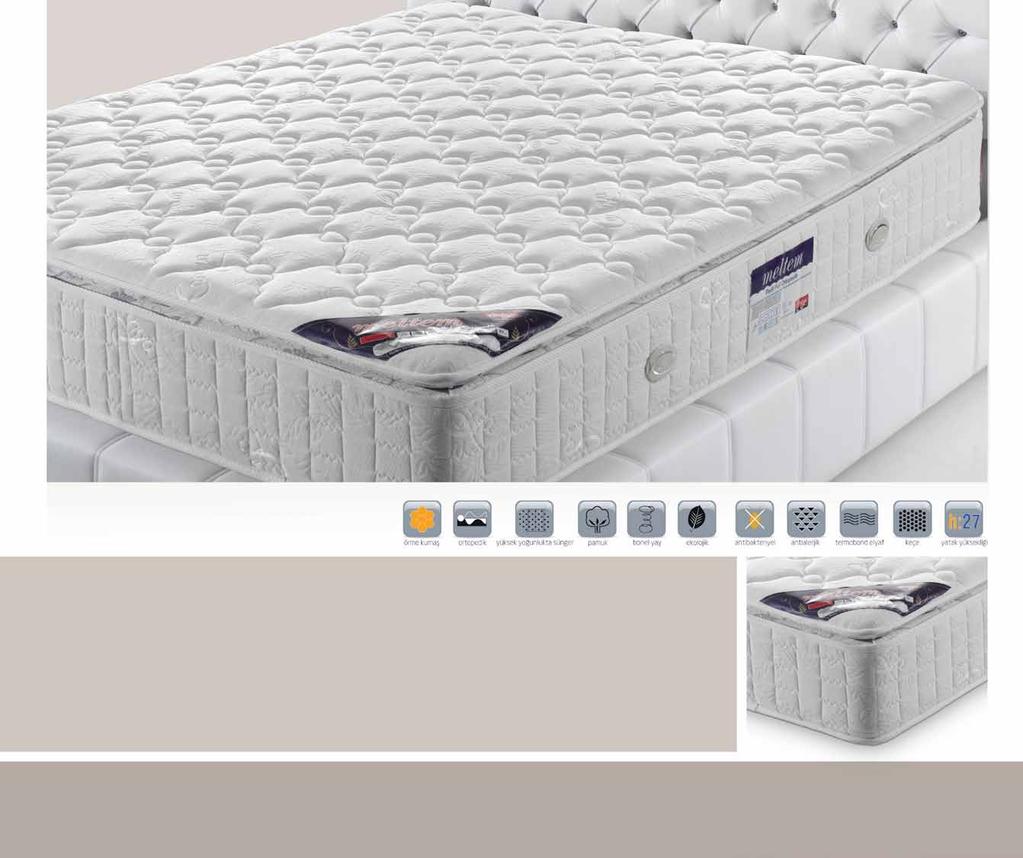 Meltem CRD 1016 * 1 m2 de 150 adet bonel yay kullanılarak yatağınız daha konforlu bir hale getirilmiştir.