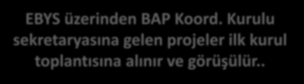 zorunda. Bölüm başkanı ve Dekanın YO Müdürünün imzası alıdıktan sonra EBYS üzerinden BAP Koord.