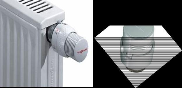 ISI AKTARIMI Termostatik vana Çalışma şekli: Termostatik vana, kafa üzerinde bulunan skaladaki ayarlanmış değere denk gelen oda sıcaklığına ulaşılınca radyatöre sıcak su girişini keser.