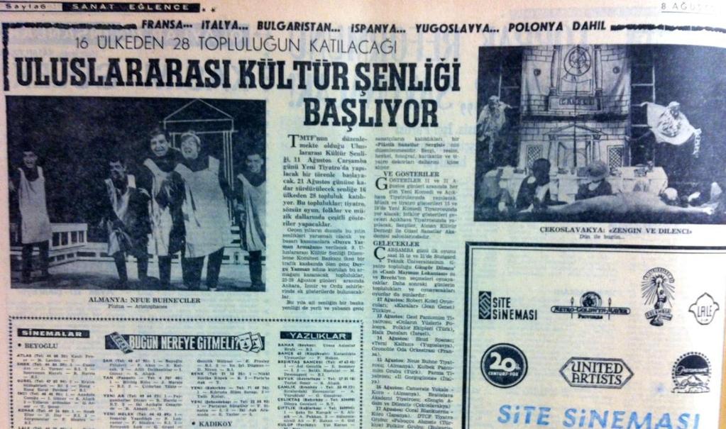 Şekil-9 : 8 Ağustos 1965 tarihli Milliyet Gazetesi küpürü