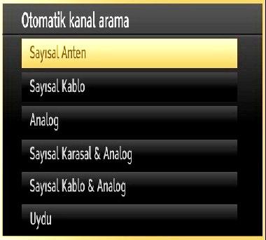 (varsa) ayarlayabilirsiniz. Tüm uyduları taramak için YEŞİL tuşa basınız veya sadece vurgulanan uyduyu taramak için SARI tuşa basınız. Kaydedip çıkmak için OK tuşuna basınız.