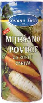 Probrane bosanskohercegovačke trave i fina kristalna so daju salatama, povrću, supama i mnogim drugim jelima potpunu raznovrsnost okusa.