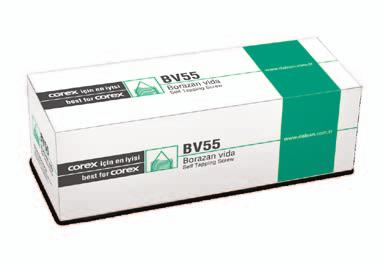 COREX VİDA ve DÜBELLER BORAZAN ViDA 25 COREX i, 0,50-0,70 mm arasındaki kalınlıklarda galvanizli profillere sabitlemede kullanılır. 25 mm uzunluğunda sivri uçlu vidadır.