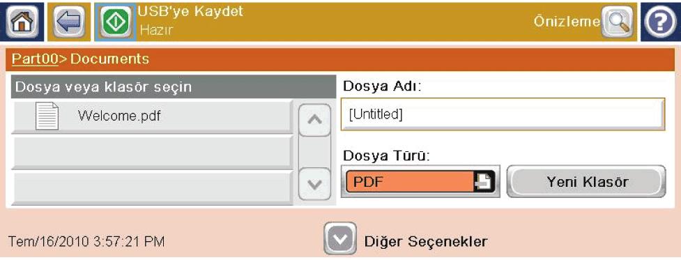 5. Belgenin ayarlarını yapılandırmak için Diğer Seçenekler düğmesine dokunun. 6.