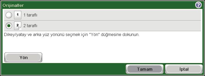 6. İki taraflı bir belge gönderiyorsanız, Orijinal Yüzleri