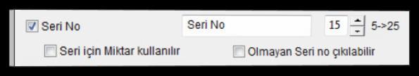 Ġzlenebilirlik Seri No Kavramı /Stok Genel Parametreleri adımından, Stok Genel Parametreleri Tanımı ekranda Seri No seçimi ile