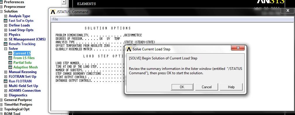 1.3 Çözdürme Main Menu > Preprocessor> Solution> Solve> Current LS ye basılır ve analizin çözümü