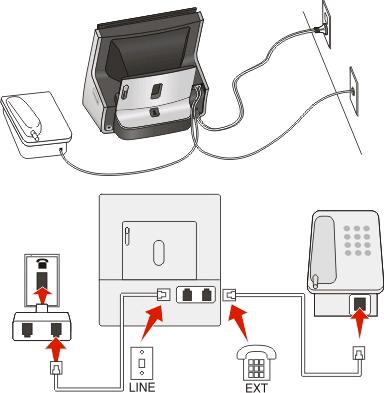 Ek cihazın (telefon ya da telesekreter) bir RJ-11 konektörü varsa, kapağı çıkarabilir ve cihazı yazıcının bağlantı noktasına takabilirsiniz.