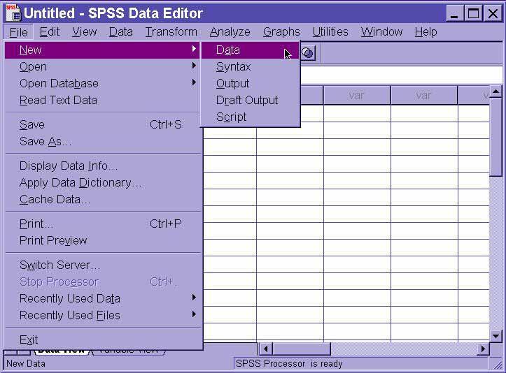 SPSS te Veri Tabanı Hazırlama Daha önceden var olan bir SPSS dosyasını açmak