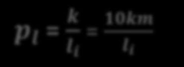 3 p l = k l i = 1km l i p i = k l i Uzunluk l i (km) 5.13 3.