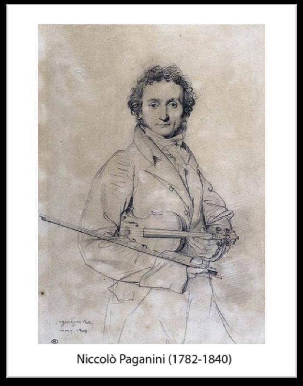 Paganini Nicolo Paganini 27 Ekim 1782, Cenova, İtalya 27 Mayıs 1840, Nice, Fransa. İtalyan besteci, keman virtüözü. Müzik tarihinin en ünlü keman virtüözlerinden biridir.