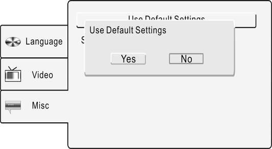 Çeşitli ayarlar SETUP butonuna basın ve ardından Misc (Çeşitli Ayarlar) sekmesini seçmek için butonlarına basın. Yanda görülen ekran görünecektir 1.