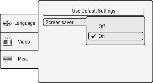 Use Default Setting in üzerine gelmek için butonlarına basın ve onaylamak için ENTER/ENT ya da butonuna basın.