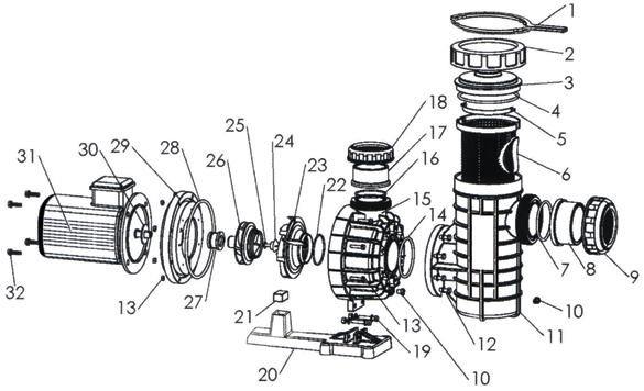 YEDEK PARÇALAR spare parts STORM MODEL POMPA (3,5/4,5/5,5 HP) Havuz Pompaları Yedek Parça Listesi pumps spare parts list No PARÇA ADI 3,5 HP 4,5 HP 5,5 HP / / / 1 Kapak anahtarı CLK YDP029 CLK YDP029