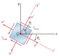 7.3 Asal Gerilmeler; Maksimum Kayma Gerilmesi Kayma gerilmesinin maksimum değeri, çemberin R yarıçapına eşittir.