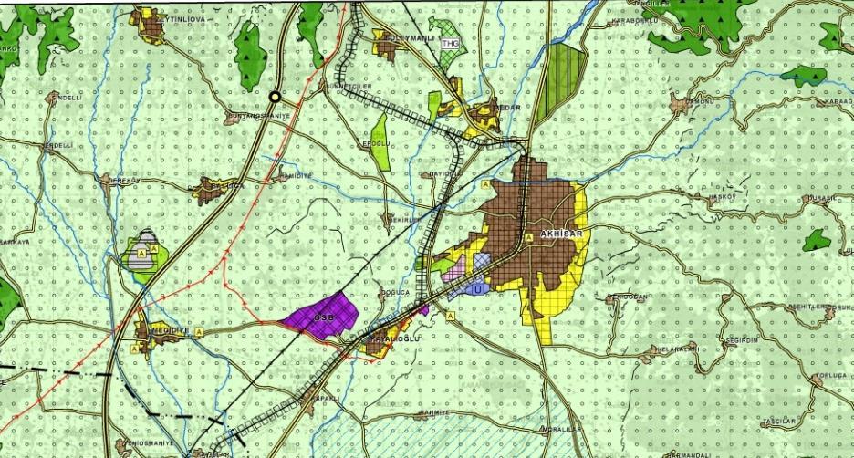 Harita 2: Planlama Alanının 1/100000 Ölçekli İzmir Manisa Planlama Bölgesi Çevre Düzeni