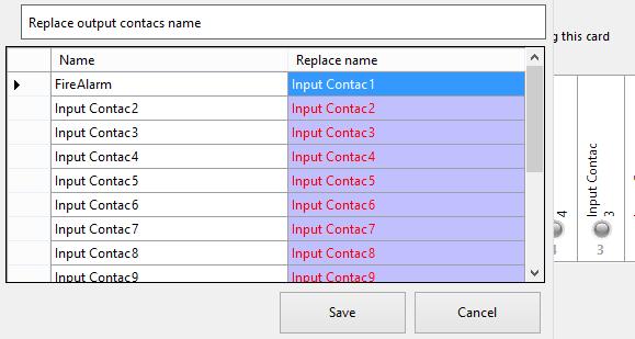 File - > Import contacts name table seçeneği kullanılarak, kullanıcı tanımlı tüm girişlerin isimleri daha önceden kayıtlı olan bir dosyadan yüklenebilir.