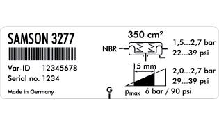 Ek 7 Ek 7.1 Etiket Tip 3271 Pnömatik Aktüatör (1400-60 cm²) için plastik etiket, diyafram kasasının üzerine yapıştırılmıştır. Tanımlama için gerekli olan tüm detayları içermektedir. 7.2 Ebatlar ve Ağırlık Aktüatör sürümlerinin boyutları ve ağırlıkları hakkında ayrıntılı bilgi için T 8310-3 EN veri sayfasına bakınız.