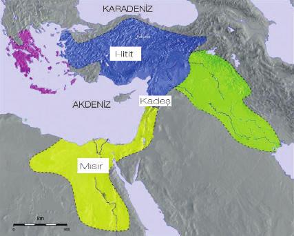122 BİLGİ NOTU HİTİT-MISIR MÜCADELESİ Anadolu da güçlü bir devlet kurmuş olan Hititlerle bölgenin bir diğer güçlü devleti Mısır Krallığı arasında MÖ 13.