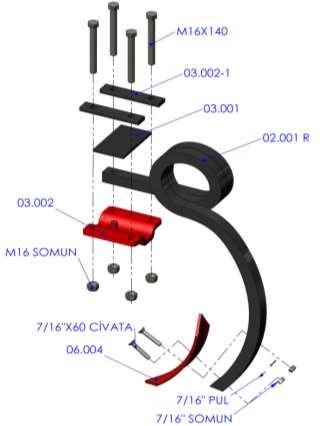 1,90 Kg. 03.001 Kelepçe alt laması Clamp part 32x12 0,70 Kg. 06.