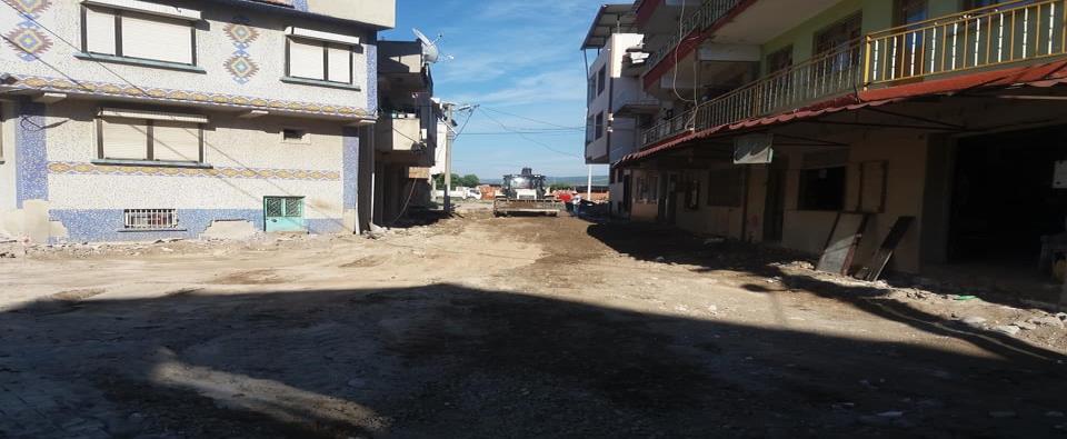 sokak yoluna 80 mtül su oluğu, 72 mtül bordür taşı, 50m2 Elips