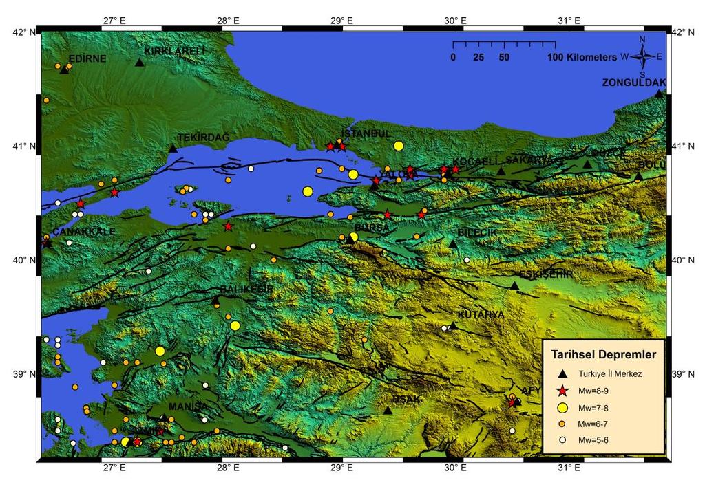 KAF ın yaklaşık 120 km lik parçasının büyük bir deprem (büyüklüğü 6.5 veya daha yüksek) üretmesi olasılığının yüksek olduğu ortaya çıkarılmıştır.
