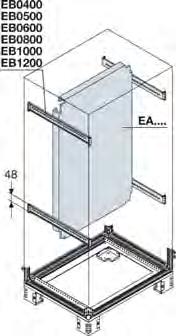 Modüler otomasyon panoları IS2 aksesuarları Kısmi yükseklikte parçalı montaj plakası Yükseklik Genişlik 200 300 0 800 Model EA2062 EA306
