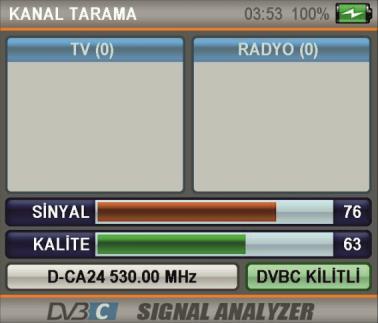 genişliği seçimi yapabilirsiniz. Ölçmek istediğiniz frekansın parametrelerini girdikten sonra OK tuşuna basarak ölçüm ekranına gidiniz.