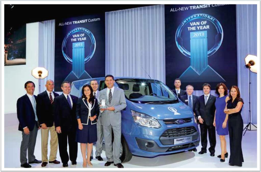 Transit Custom 2013 Yılın Uluslararası Ticari Aracı Transit Custom, ödülü kazanmanın yanı sıra yarışmanın tarihi boyunca edinilen en yüksek puanı da aldı.