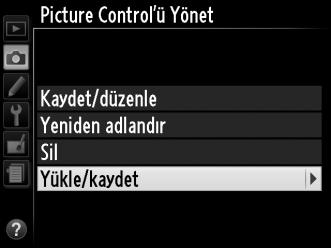 Özel Picture Control lerini Paylaşma ViewNX 2 veya Capture NX 2 gibi isteğe bağlı yazılımlarda bulunan Picture Control Özelliği ile oluşturulan özel Picture Control leri bir bellek kartına