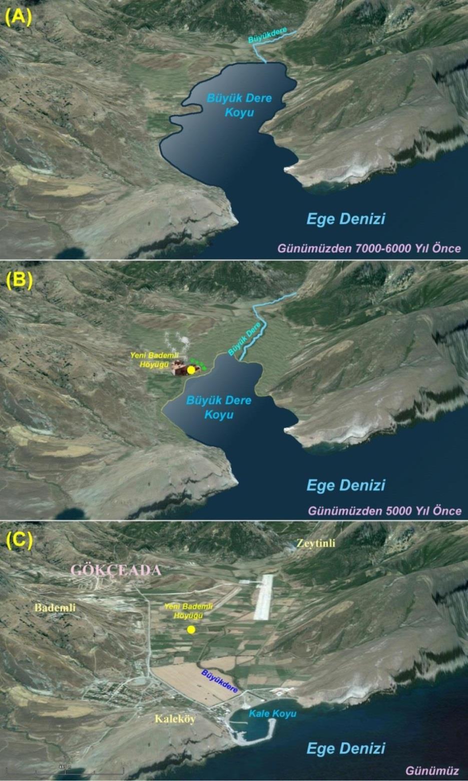 A; B; C: Büyük dere aşağı bölümünün son