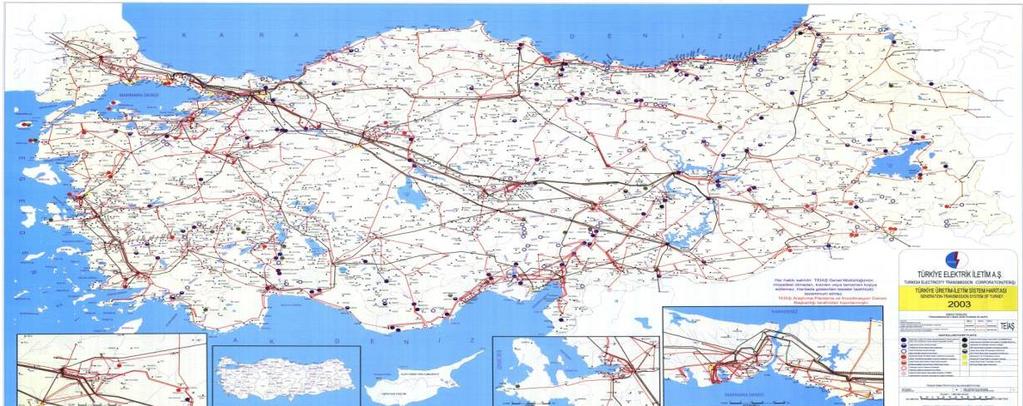 -77 ADET 380 kv İSTASYON - 2 ADET 220 kv İSTASYON - 513 ADET 154 kv İSTASYON - 16 ADET 66 kv İSTASYON - 606 ADET İSTASYON (99852 MVA) 2010 yılı - Müşteriye Hitap eden 64432MVA - 15559,2 km 380 kv