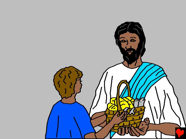 Sonra, İsa ekmek ve balığı aldı. Küçük çocuk İsa ya güveniyor olmalıydı.
