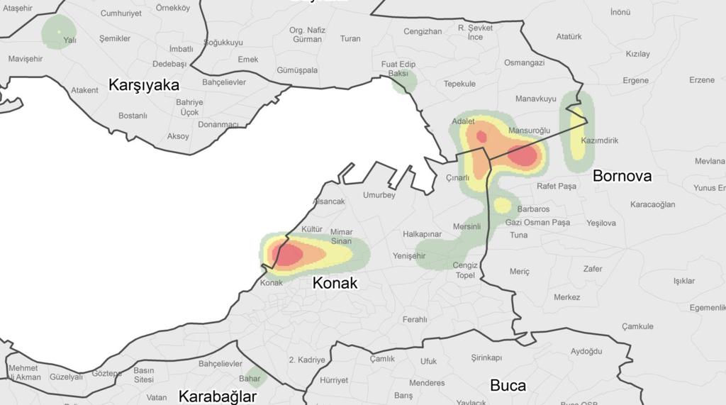 yoğunluğu iki ana bölgede toplanmıştır.